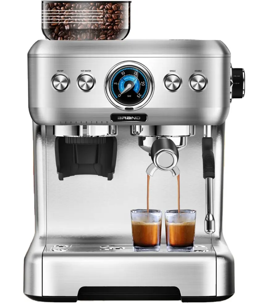 Machine à café expresso, 1500w, 20 bars, broyeur automatique, appareil à café