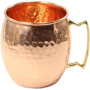 PARIJAT HANDICRAFT Tasse à baril de mule de Moscou de 16 onces, verres en cuivre pur martelé avec paille pour nouveau bébé. - Product Image 1