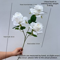 Grands tiges de fleurs artificielles en soie, fausses roses pour la décoration des allées de cérémonie de mariage, fleurs artificielles pour hôtels et maisons