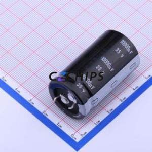 ตัวเก็บประจุแบบอิเล็กโทรไลต์อะลูมิเนียมแบบ Snap-in รุ่น LGU1V103MELA ชนิด Through-hole (THT) ขนาด D25xL45 มม. 10000uF 20% 35V 10 มม. - Product Image 2