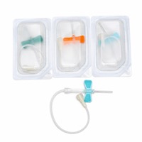 Aiguille de prélèvement sanguin stérile à double ailette Sol-KL Medical de haute qualité, jetable, à paroi mince