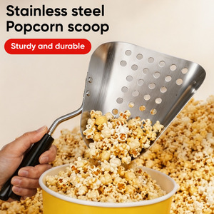 Cuchara perforada de acero inoxidable para palomitas, utensilio resistente para servir aperitivos - Product Image 1