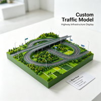 Maquette architecturale routière personnalisée avec nœud routier et ceinture verte