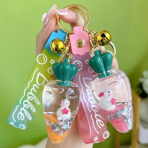 Creative Custom Cute Rabbit Keychains Animal Liquid Boba <b>Floating</b> Liquid Keychain - Product Image 2