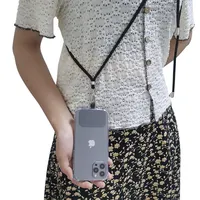 Coque de Téléphone Portable avec Logo Personnalisé, Vente en Gros, Support en Silicone pour iPhone, Bandoulière en Caoutchouc TPU, Lanière