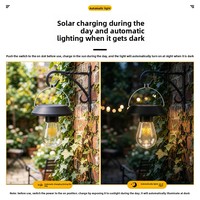 Petit lustre solaire LED pour extérieur, lumière de jardin, lanterne suspendue pour arbre, lanterne portable pour balcon, lumière d'ambiance nocturne, décoration de camping