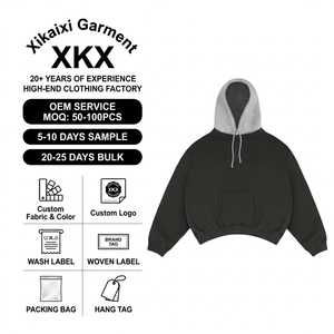 Sweat à capuche unisexe 380g de haute qualité, épais, thermique, coupe ample, en coton et polyester, imprimé numérique uni, anti-plis, pour l'automne - Product Image 1