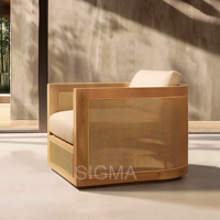 Ensemble de salle à manger de jardin SIGMA en teck massif - Tables et chaises d'extérieur modernes