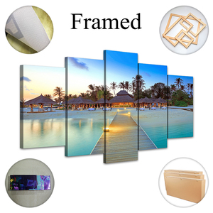 5 Tấm Tranh In Hoa Khung Tranh Hoa Nghệ Thuật Treo Tường Hiện Đại Kéo Dài Bằng Vàng Tấm Vải Bố 5 Tấm Tranh Trang Trí Tường Nghệ Thuật - Product Image 6