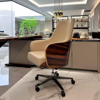 Bureau de direction de style italien en bois massif, design moderne haut de gamme, finition laquée, pour usage commercial