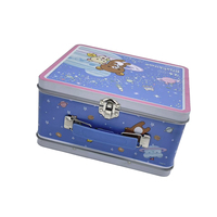 Boîte à lunch rectangulaire mignonne pour enfants avec poignée en métal et fermeture à clé