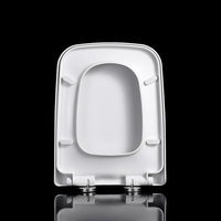 Accessoires de salle de bain modernes de luxe en PP, couvercle de siège de toilette allongé à fermeture lente avec amortisseur