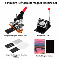 Kit de fabrication d'aimants DIY 53x80mm avec consommables pour badges, aimants de réfrigérateur, aimants photo