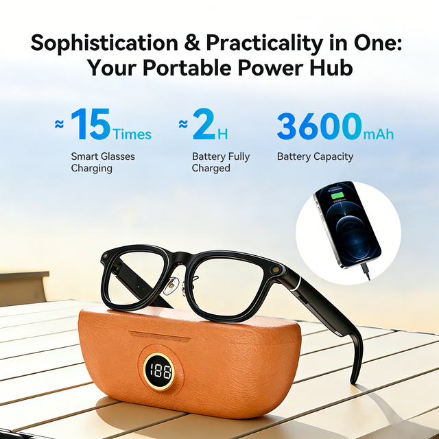 TOP1 AI Smart Glasses 4K Camera Video Recording Dual Anti-Shake LED Battery Display ChatGPT Magnetic Charging Music Player 2026