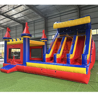 Trampoline gonflable coloré pour enfants, équipement de terrain de jeu extérieur, château gonflable commercial avec toboggan