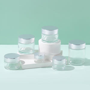 Botol Kaca Mulut Lebar Transparan 5ml 10ml 15ml 30ml 50ml 60ml 2oz 100ml, Botol Krim Kaca Transparan 1oz dengan Tutup Perak Hitam Emas - Product Image 4