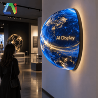 Écran LED sphérique d'intérieur AI P1.5 P1.8 P2, mur vidéo LED 7680Hz à taux de rafraîchissement élevé, écran globe LED pour exposition, musée, publicité