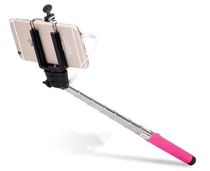 Uitschuifbare Bedrade Handheld Monopod Selfie Stick + Telefoon Houder Afstandsbediening