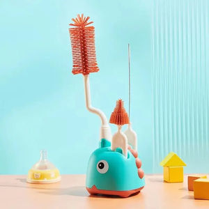 Juego de 3 Cepillos de Silicona para Limpiar Biberones con Base de Almacenamiento, Limpieza de 360 Grados sin Ángulos Muertos - Product Image 1