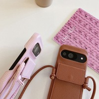 Étuis de téléphone en cuir PU pour Google Pixel 8 9 avec sangle bandoulière mains libres et porte-cartes