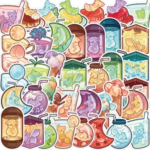 Newly 40PCS cute cartoon fox decals for kids bottle notebook aesthetic art glass bottle sticker