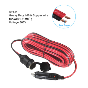 Soket Rokok Mobil 12V dengan Kabel Besar 10 m 14AWG 16AWG Kabel Ekstensi Pemantik Rokok Mobil Male ke Female - Product Image 3