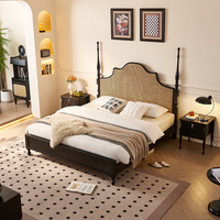 Cadre de lit en bois massif de luxe moderne pour chambre à coucher, dernier design en tailles King, Queen et Double pour usage domestique Koweït EAU