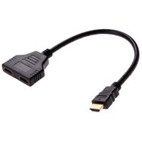 Cable Divisor de Video HDTV 1080P HD 1 Entrada 2 Salidas, Adaptador Convertidor Macho a Doble Hembra para TV, PC, Monitor, Proyector