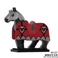 Caballo Montado de Caballero León Rojo, Juguete de Construcción de Animales, Figura de Caballo de Guerra Medieval, Serie Castillo, Plástico ABS 1:1