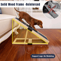 Rampe portable pour animaux de compagnie, rétractable, antidérapante, en bois, escalier pour chien, pour utilisation en extérieur et en intérieur