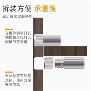 Soporte para Estantes M6 M8 M9, Conector de Puerta de Gabinete de Acero Laminado en Frío Niquelado, Duradero - Product Image 5