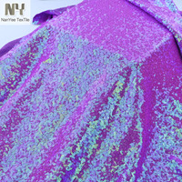 Nanyee Textile Chevauchement Broadway Irisé Extensible Lavande Lilas 3mm Tissu à Paillettes