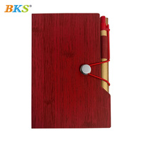 Carnet à couverture rigide en gros avec stylo, motif grain de bois, logo personnalisé, bande élastique, papier kraft, cadeau promotionnel d'affaires, journal