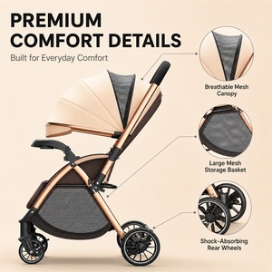 Cochecito de bebé para el hogar y hospital, modelo First Ride Line, negro, con barra plateada, para el primer día, carrito de paseo - Product Image 2