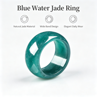Bague Donut en Jadeite Bleu Glacé avec Vert Flottant, Pendentif en Jade Naturel Type A, Bijou pour Hommes et Femmes, Cadeau