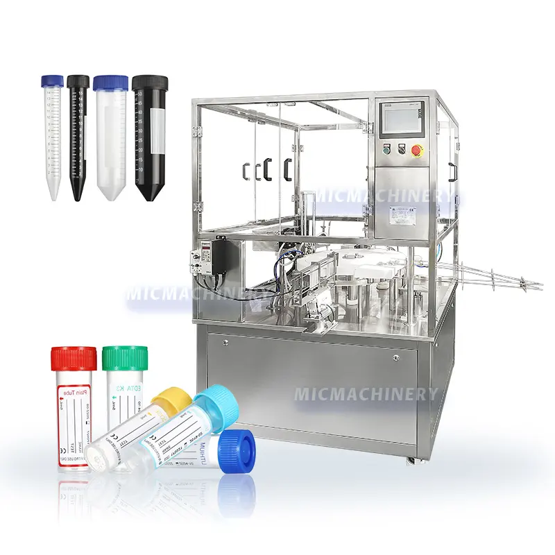 स्वत: भरने और सील वैक्यूम रक्त एसिड प्लास्टिक टेस्ट अभिकर्मक ट्यूब भरने की मशीन