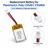 Baterai Li-Polymer Isi Ulang 3.7V 140mAh Kustom 84479-01 86180-01 85Q98AA untuk Plantronics Poly CS540 CS540A
