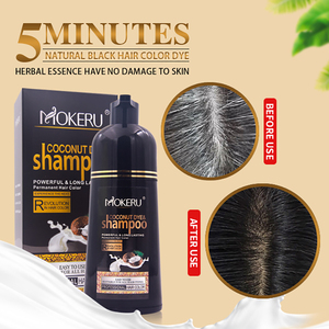 Mokeru-champú de <span class=keywords><strong>Color</strong></span> negro Natural para hombres y mujeres, <span class=keywords><strong>tinte</strong></span> de cabello de coco, permanente y rápido - Product Image 4