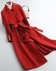 नई फ्रेंच शाल बरसती डबल चेहरे कश्मीरी कोट महिलाओं लंबे ऊनी कोट - Product Image 6