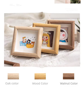 Venta al por mayor lindo Mini MDF mesa cuadrada de madera marco pequeño lindo decorativo niños bebé perro pareja tarjeta foto regalo - Product Image 2