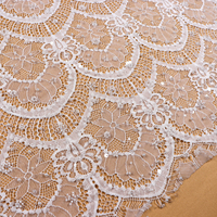 Tissu en dentelle à perles françaises 100% polyester, écologique, luxueux, pour vêtements de mariage, broderie