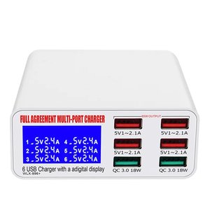 6 Port 6 <strong>USB</strong> QC3.0 5V 9V 12V <strong>Display</strong> Screen Multi-port Quick Charger Station <strong>Display</strong> Screen Special Smart Charger Station - Product Image 5