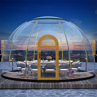 Dôme géodésique transparent en polycarbonate préfabriqué en EPS pour glamping et camping – Maison dôme complète