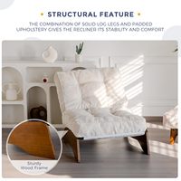 Chaise pouf inclinable moderne et confortable avec repose-pieds réglable salon rembourré pour salle de lecture d'hôtel