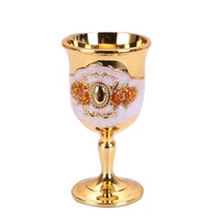 Petit verre à vin et spiritueux en acier inoxydable, style européen de luxe léger, verre à liqueur haut de gamme, rétro créatif floral