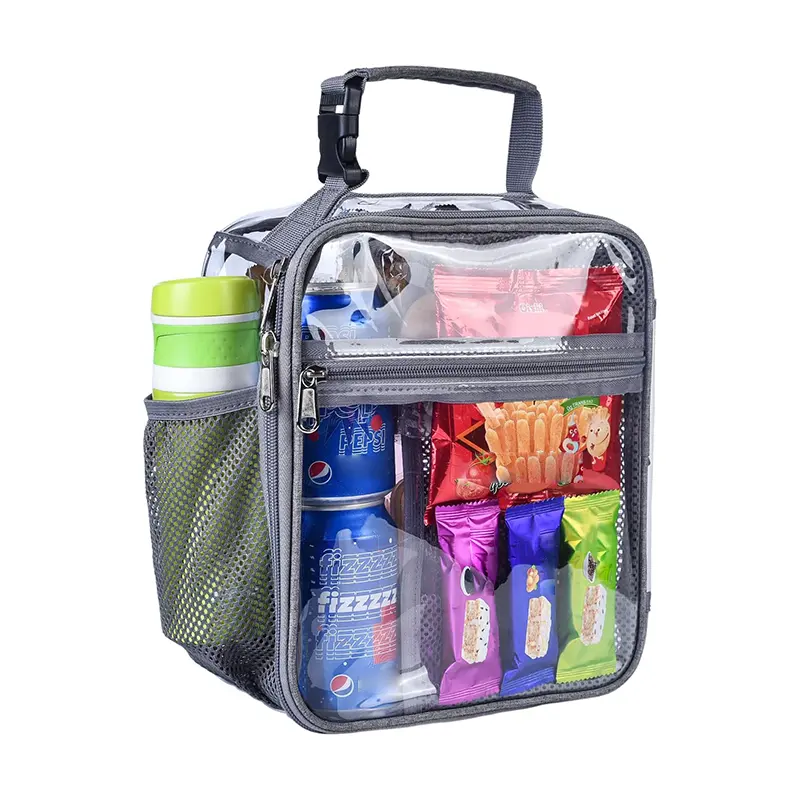 Bolsa de almuerzo multiusos, bolsa de almuerzo transparente reutilizable, bolsa de mano transparente, aprobada por el estadio para el trabajo, escuela, Picnic, control de seguridad