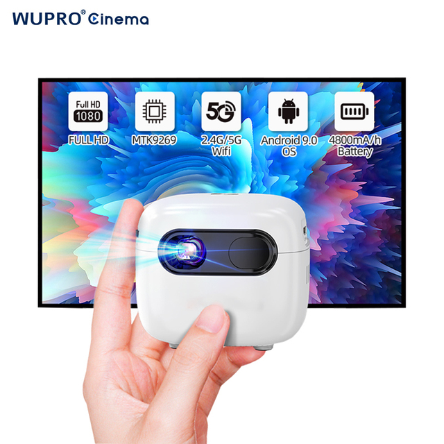 [OEM/ODM] Wupro Q7S Smart Pico Mini Projector 1080P 4K Support 1+32GB Beamer Wifi BT 5.0 Android 9 Portable Pocket DLP Projector