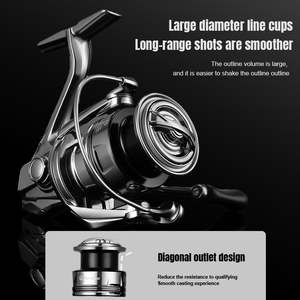 Оптовая продажа, неглубокая леска, приманка для приманки, колесо, рыболовная леска, металлическая спининговая катушка, ручка 2500 3000, катушка для троллинга - Product Image 6