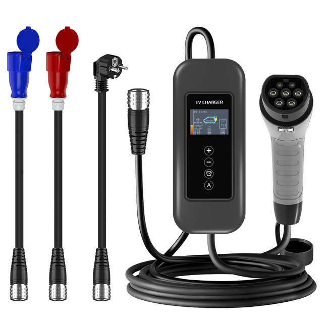Type 2 22KW 32A Portable EV Charging Station EV Charger with Automatic Recognition Electric Car Vehicle With APP Wifi Control