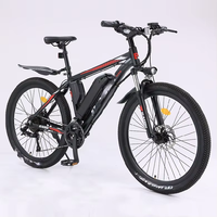 Vente en gros en usine Gros vélo électrique 26 pouces 36v Alimenté par batterie au lithium VTT Moteur central sans balais 21 vitesses en acier